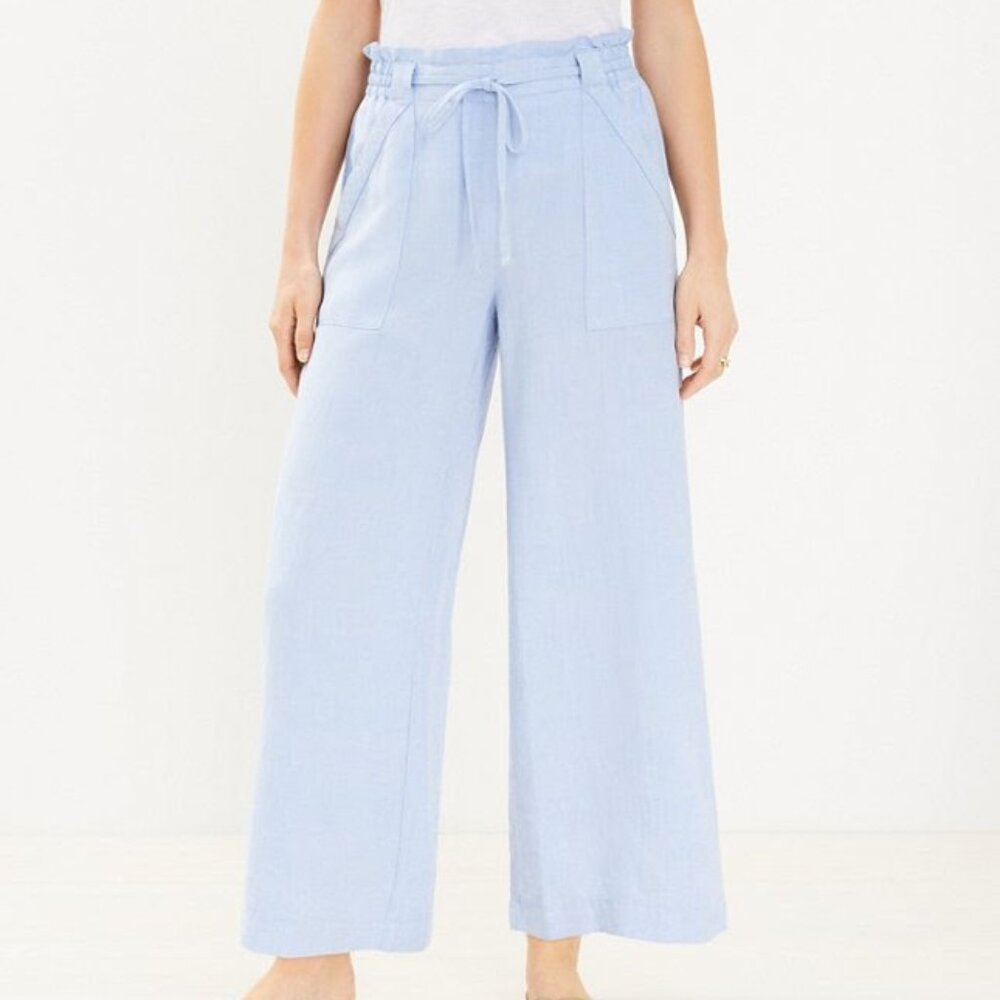 NWOT LOFT Breezy Wide Leg Pants in Chambray Sz XL